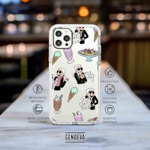 Case iPhone 11 12 XR 8 11 Pro X XS Case iPhone 7 Impact Case Clear Case Custom KARL KL007