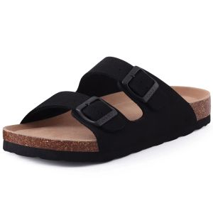 Asgard Womens Cork Sole Clogs Fashionable Flat Leather Sandals Mules with Adjustable Leather Buckle Mens Potato Shoes Beach Sandals.