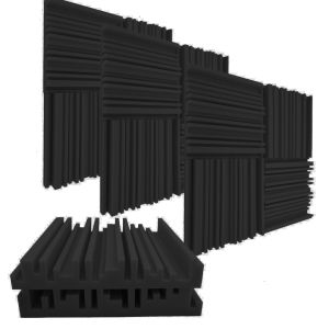 BEIYIN Groove Ceiling Soundproof Panels for Wall 12" X 12" X 2" Inch Acoustic Foam Noise Deadening Sound Absorption Panels Studio Sound Insulation Diffuser Sponge Board Fireproof