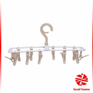 Thaihome ตากผ้าเหลี่ยม พับได้ เหลี่ยม ตากผ้าเหลี่ยม พับได้ ห่วงตากผ้าเหลี่ยม ที่ตากชุดชั้นใน Socks Hanger with 12/32 clips