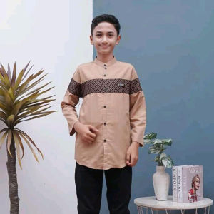 Baju muslim koko anak lengan panjang / Koko anak motif kobata qynang / Baju koko anak laki laki