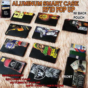 Automatic Metal Card Holder Protector with Silicone Pouch