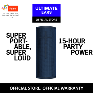 Ultimate Ears BOOM 3 Wireless Bluetooth Speaker Bold Sound + Deep Bass Bluetooth Magic Button Waterproof 15 Hours Battery Range of 45m (Night Black Lagoon Blue Ultraviolet Purple Sunset Red)