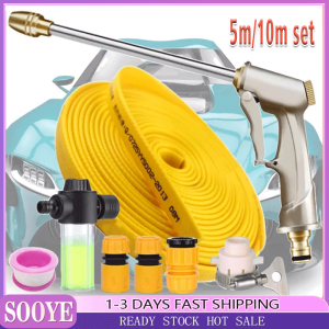Portable High Pressure Car Wash Sprayer Garden Hose Complete Set with Foam Bottle for Carwash Car Washing Power Spray Tool Soap Dispenser Metal Plating Water Gun Nozzle Powerful Washer Heavy Duty