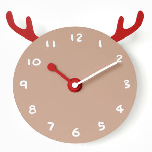 Cartoon Creative Nordic Wall Clock Solid Wood Art Silent Cute Clock Simple Fashion Home Chrildren room Mute Decoration 30x30cm