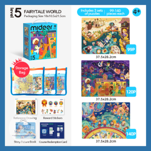 (Level 5 - Fairytale World) Mideer Level Up Puzzle (Age 4+) - Children Kid Early Development Educational Jigsaw Toy Fun Activity Kid Christmas Birthday Present Gift