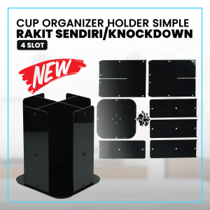 Rak Cup Holder / Rak Paper Cup Akrilik Simple 4 Slot