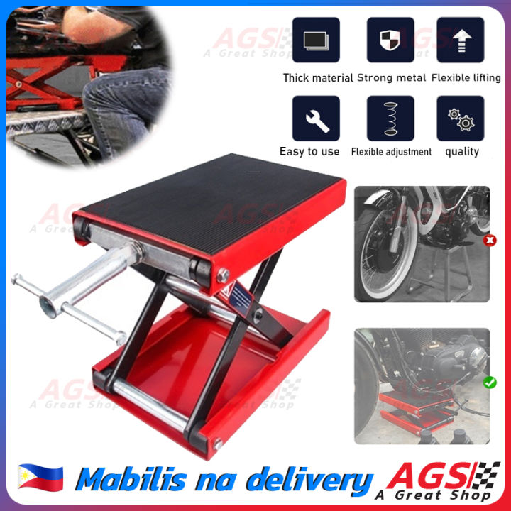 Hydraulic Motorcycle ATV Scissor Lift Motorcycle Lifting Platform Wide Deck  Floor Jack Motorcycle Maintenance Lifting Frame Jack Crank Hoist Stand