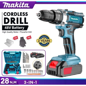 MAKITA Cordless Drill Screwdriver Hammer Drill Batteri Electric Screwdriver Impact Hand Drill Gerudi Elektrik