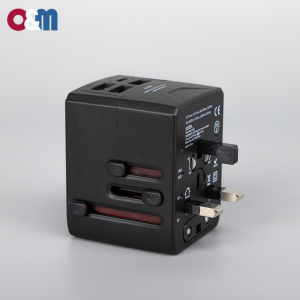 Universal Compact Travel Adapter Fast Charge Plug with USB type C ports
