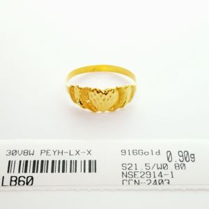 Cincin Love Fashion Bajet Emas 916 Yon Hing