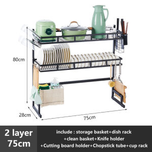 PADNH Plate Organizer Kitchen Organizer Dish Drainer Rack Multi-functional Sink Rack Kitchen Dish Drainer