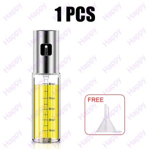 HAPPY ที่ฉีดน้ํามันมะกอก ขวดแก้ว ที่ฉีดน้ํามัน ขวดสเปรย์ฉีดน้ํามัน ขวดสเปรย์น้ํามัน สแตนเลส304 พร้อมมาตรวัดปริมาตร กดง่าย ความจุ 100ml oil spray bottle