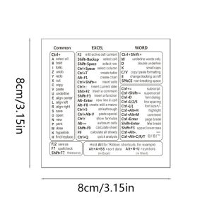 1PC Computer Quick Reference Keyboard Shortcut Sticker Universal Shortcut Key Paster for Windows PC