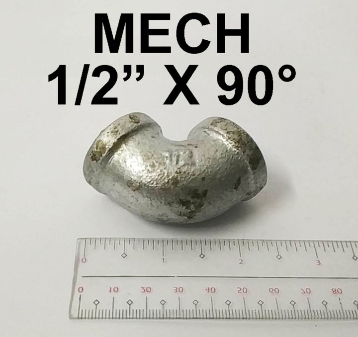 MECH GI ELBOW 1/2" X 90° SCH40 STANDARD THREADED SCREW TYPE MALLEABLE