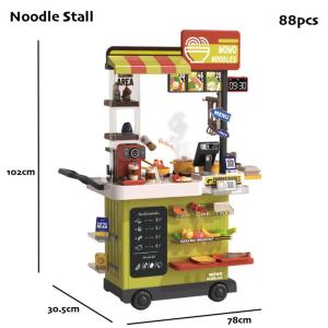Large 102cm Kids Pretend Play Food Cart Street Stall Toys Children Colour Changing Kitchen Cooking Toy