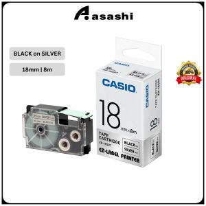 Casio XR-18 18mm EZ-label Tape Cartridge / Optional XR-18X1 / XR-18WE1 / XR-18YW1 / XR-18TWE / XR-18HMWE Genuine