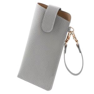 GLOWLITE Multifunctional Glasses Storage Bag Waterproof with Lanyard Sunglasses Storage Clip Portable Dustproof Leather Sunglasses Pouch Female