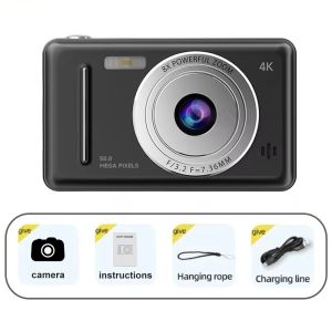 4k Digital Camera IPS HD 50MP CCD Camera 2.4" Autofocus Vlogging Student Camcorder 8X Dual Cam and LED Flash Video Photo Filming2026