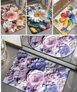 PVC 3D Vision Cartoon Rug Non-slip Absorbent Bath Mat Creative Kawaii Floor Mat Non-slip Rug
