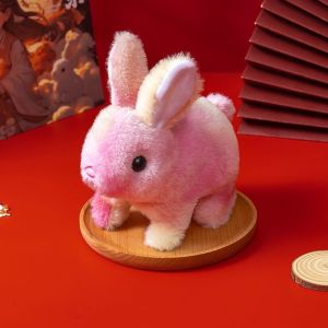 Bunny plush toys handmade simulation white rabbit dolls ear moving bunny pet toys electric dolls