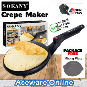 SOKANY Crepe Maker Electric Pancake Pan Crepe Pan Non Stick Pancake Maker Popiah Skin Maker Frying Pan Kuali Ketayap