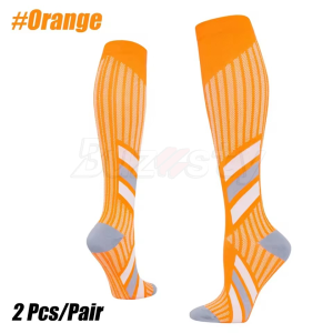 Buzesty 1Pair Compression Socks for Women &Men Circulation 20-30 mmHg Best High Compression Stockings for Running Athletic Travel Flight