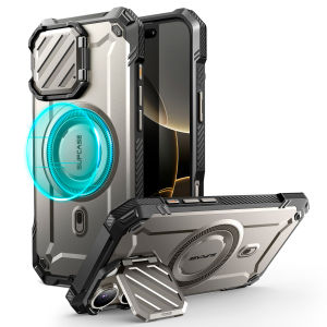 SUPCASE UB Mag XT Series for iPhone 16 Pro Max Case with Camera Cover Stand support MagSafe Built in Kickstand Military Grade Protection Heavy Duty Rugged Magnetic Phone Case