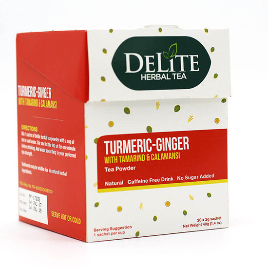 Delite Herbal Tea Turmeric Ginger with Tamarind and Calamansi 2gx