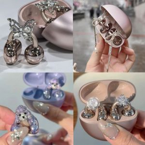 K11SEQ DIY Headphone Diameter Buckle Removeable Zircon Headphone Decoration Clip Creative Gift Dog Animal Earbud Accessories