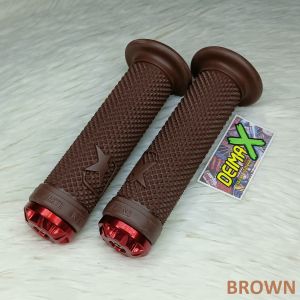 ARIETE HANDLE GRIP / STAR HANDLEGRIP WITH HE404 BAR END RED / GOLD / WG