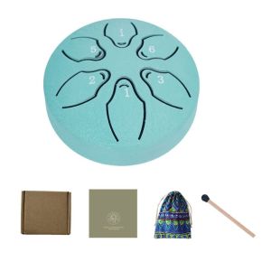 MESSUE 3 Inch Steel Tongue Drum Set 6-Tone Multicolour Ethereal Drum Percussion Instruments Portable Mini Hand Pan Drums Camping