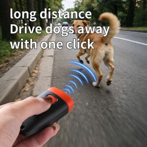 DOUBLEL Portable Ultrasonic Dog Repeller Handheld Rechargeable Bark Deterrent Device Safe Smart Effective Dog Training Tool Outdoor Use
