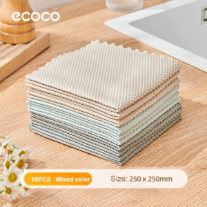 Ecoco Fish Scale Rag Absorbent Cloth for Kitchen Bathroom Glass Mirror Efficient Cleaning Lint-free