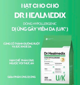 Thức Ăn Hạt Dr. Healmedix Ultra Hypoallergenic K-1000 PLUS phòng và ngừa dị ứng cho chó - Túi 1.5kg chính hãng