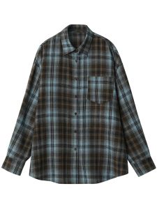 CHIC VEN Women Shirt Long Sleeve Loose Casual Brushed Plaid Shirt Coat Mid Long Length Female Blouses Spring Autumn 20262026