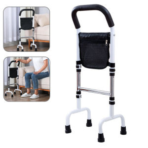 Chair Stand Assist for Elderly Adjustable Height Walking Cane Portable Stand Assist Aid for Bed Couch Toilet Bed Rail with Storage Pocket
