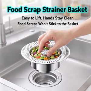 Kitchen Pop-Up Sink Strainer Basket Stainless Drain Stopper Fast Drainage Anti-Pest Odor Seal Plug