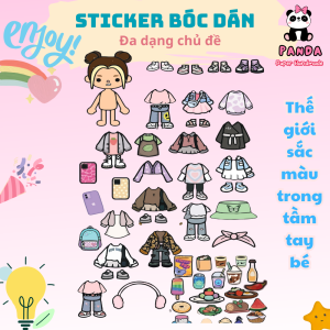 (29B)Bộ Avatar Sticker đồ chơi bóc dán đồ chơi giấy giúp bé rèn luyện kỹ năng khéo léo