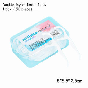 【READY STOCK】100 Dental Flosspick Cleaner/Portable Floss Stick Toothpick/Floss Pencungkil/Bow-Shaped Double-Strand Floss