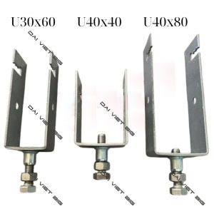 Kẹp U tấm pin năng lượng mặt trời. Kẹp U INOX 40x40 30x60 40x80 | Kẹp dưới tấm pin năng lượng mặt trời.
