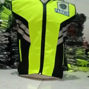Rompi petugas PARKIR taslan hijau stabilo