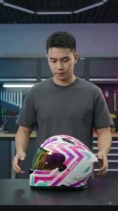GILLE MONACO CIRCUIT MOTORCYCLE HELMET DUAL VISOR FULL FACE HELMET PINK / Gille dual visor monaco