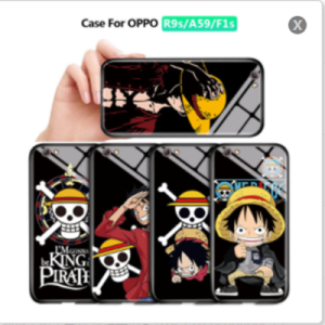 Hontinga Casing Case For VIVO Y76 5G Case Luxury Soft Edge Anime Casing Luffy Glossy Casing Tempered Glass Phone Case Shockproof Back Cover Casing Hard Case For Boys For Girls