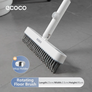 Ecoco Floor Scrub Brush With Long Handle Rotatable Cleaning Brush with Built-in Detergent Tank