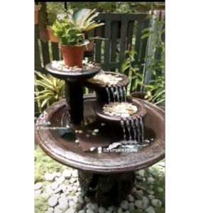 S126 Brown 2 ft Feng Shui Water Pond Fountain Kolam Air Sandstone Garden Water Feature Balinese 风水流水喷泉瀑布池 3f Waterfall