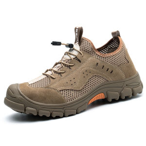 Safety Shoes for Men Steel Toe Low Cut Breathable Anti-Smashing and Puncture-Proof Industrial Shoes Work Boots