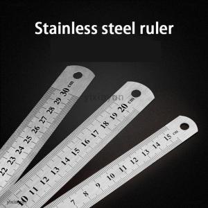 [COD] yixiayun 15-30cm Stainless Steel Metal Straight Ruler Tool Double Sided Measuring Tool