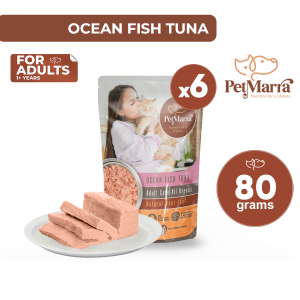 PetMarra Natural Meat Loaf Adult Cat Wet Food Pouch Ocean Fish Tuna Flavor 80g BUNDLE OF 6 cats meatloaf pet foods