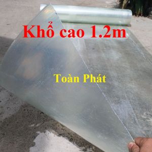 ( Khổ cao 1.2m x dày 8zem) Tôn nhựa phẳng lấy ánh sáng màu trắng đục che nắng mưa
